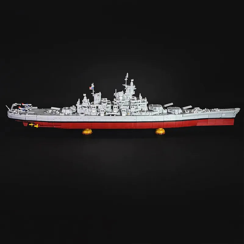 8,042-piece USS Iowa BB-61 brick battleship model, full side profile