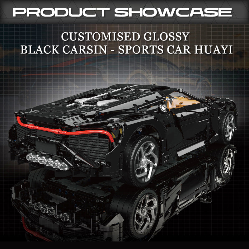 Uzaktan Kumandalı 1:8 Bugatti La Voiture Noire Yapım Seti: Elektrikli Şasi, Yükselen Spoiler, 4688 Parça