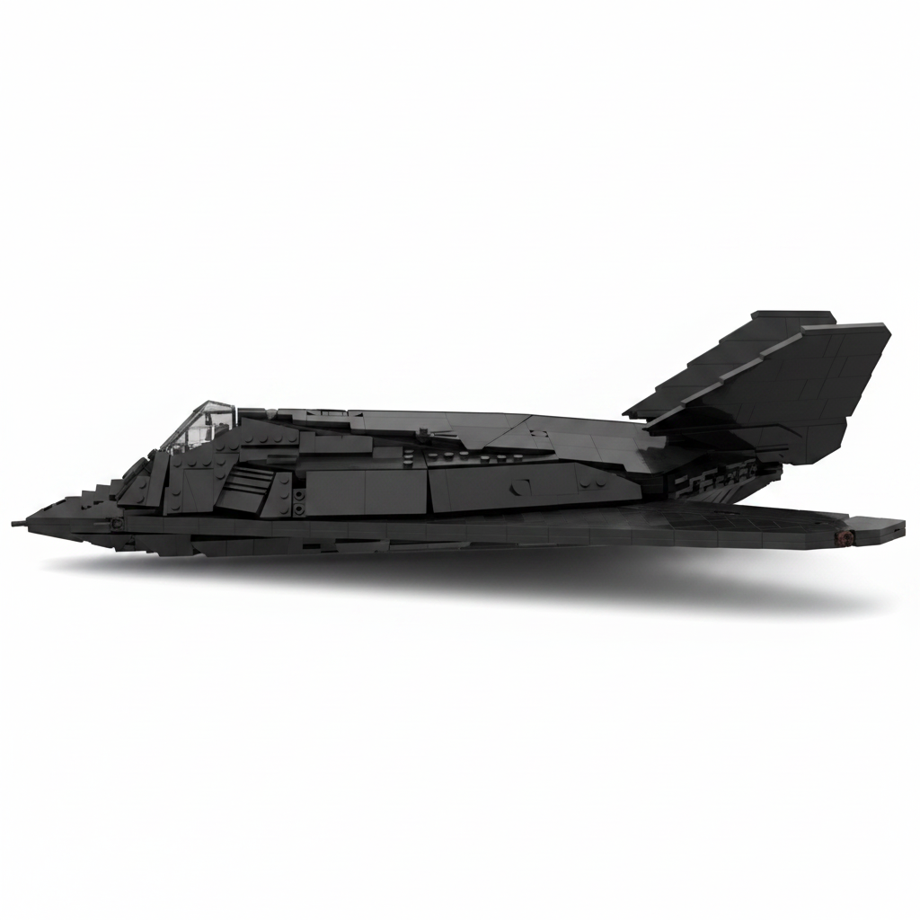 F-117 Nighthawk brick set, side profile view