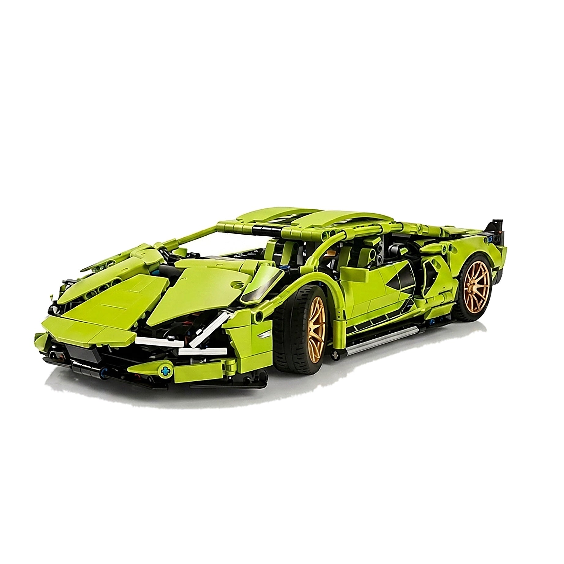 Sian Supercar 1:14 building set in lime green, hero studio view
