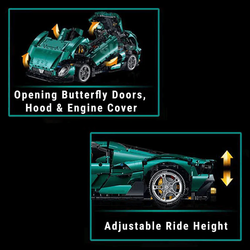 1: 8 Alfa Romeo 33 Stradale Supercar with Remote Control, Electric Doors, Electric Air Suspension, Steam Spray System(3861 Pcs)