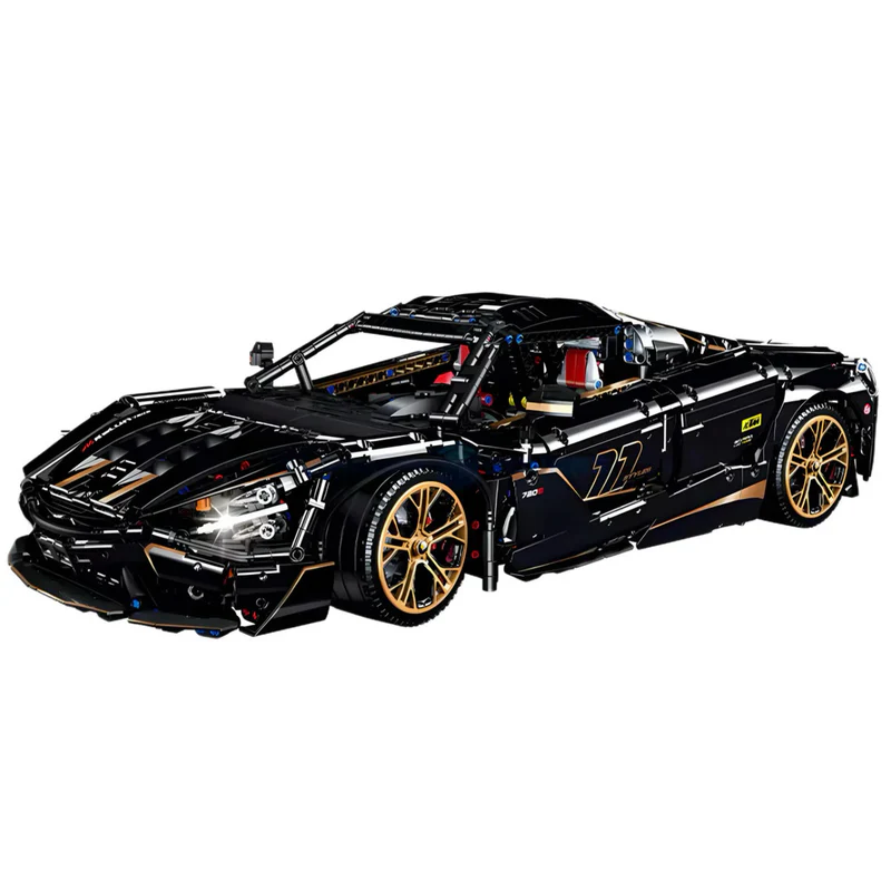 1: 8 McLaren 720S Supercar Building Sets with Remote Control, Electric Lift Convertible and Suspension, Electric Door, Tail Lift Design (3658Pcs)