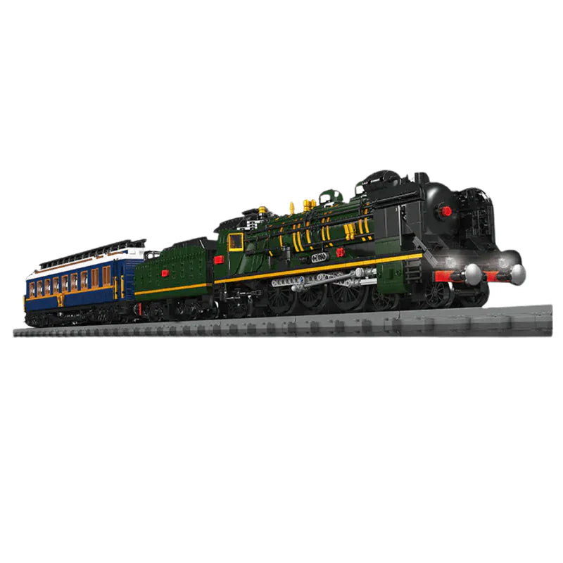 Orient Express Locomotive luxury steam train building set, hero side view