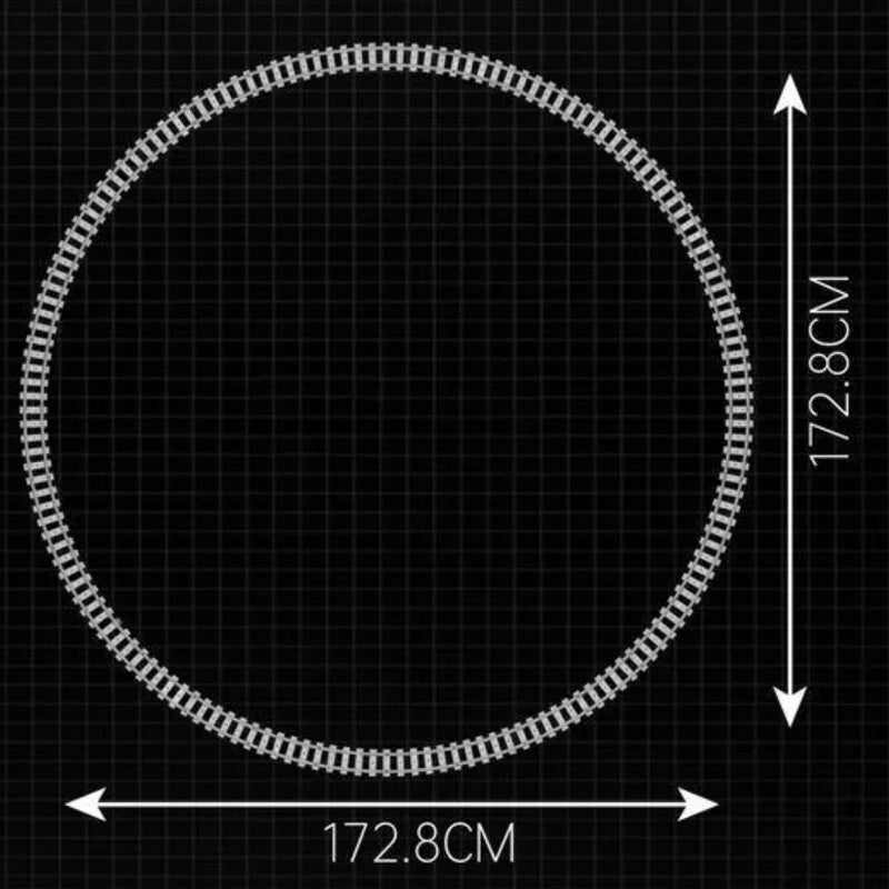 Orient Express Locomotive luxury steam train building set, 5.4 meter circular track layout dimensions