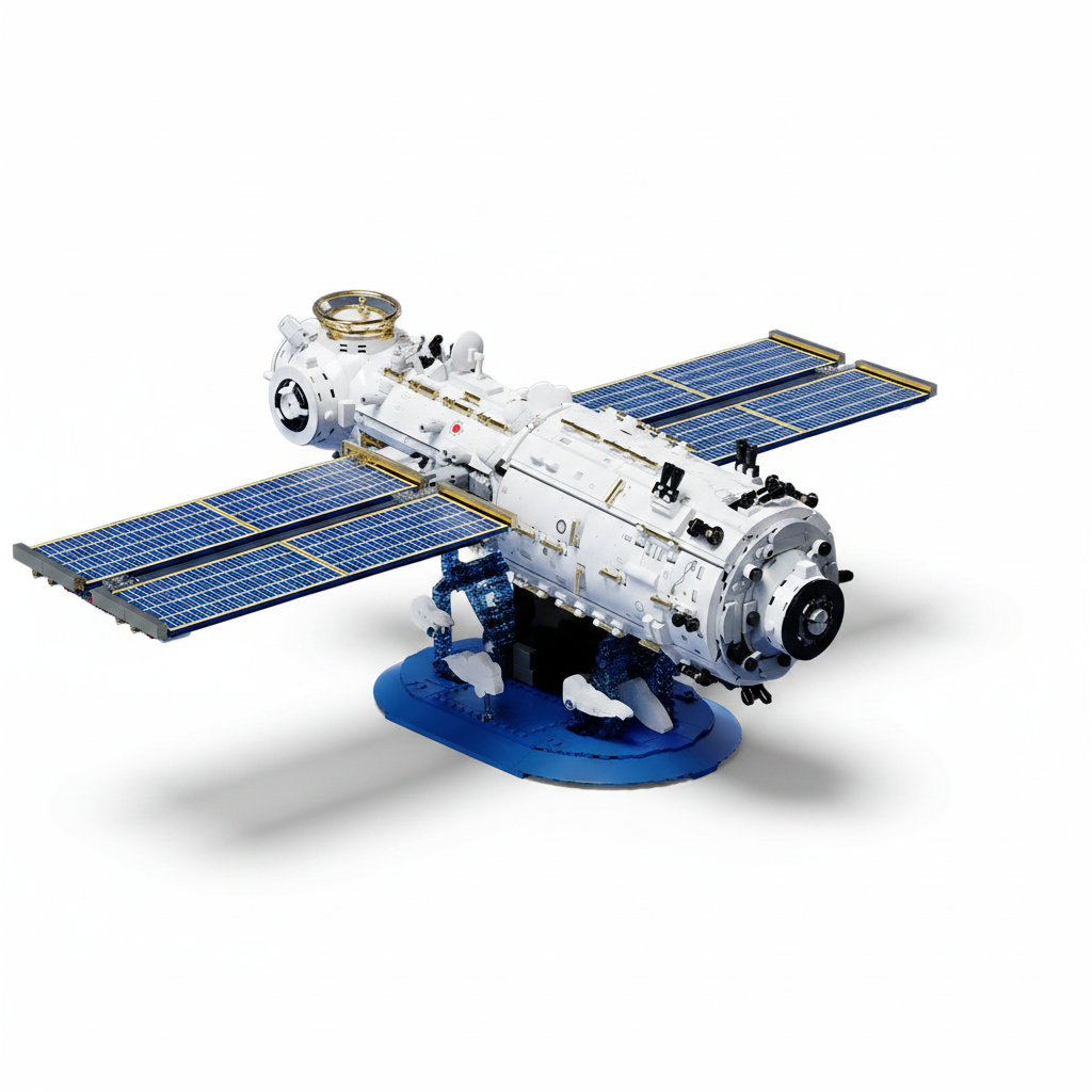 Space Station Core Module brick set, hero front three-quarter view