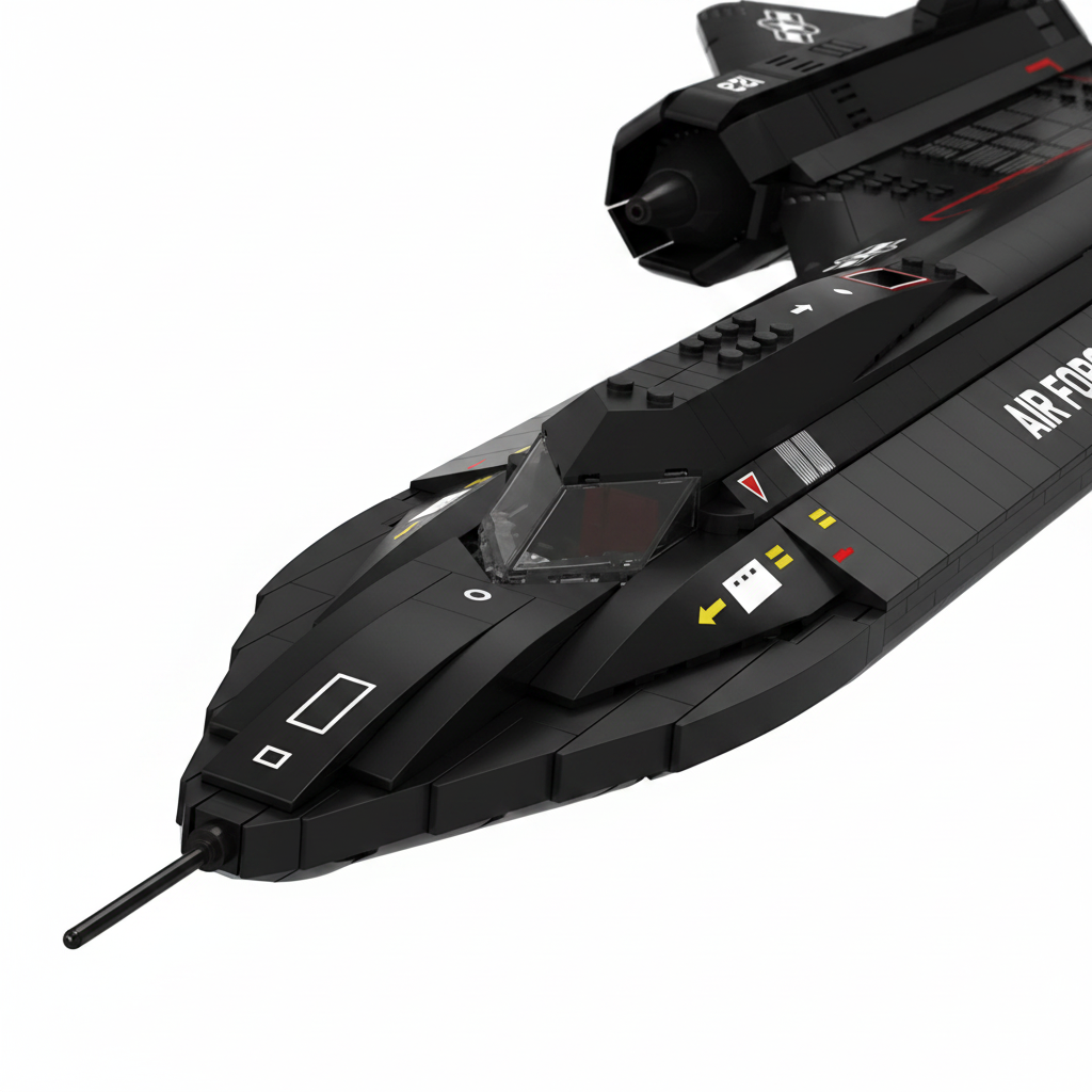 SR-71 Blackbird brick set, cockpit and nose macro detail