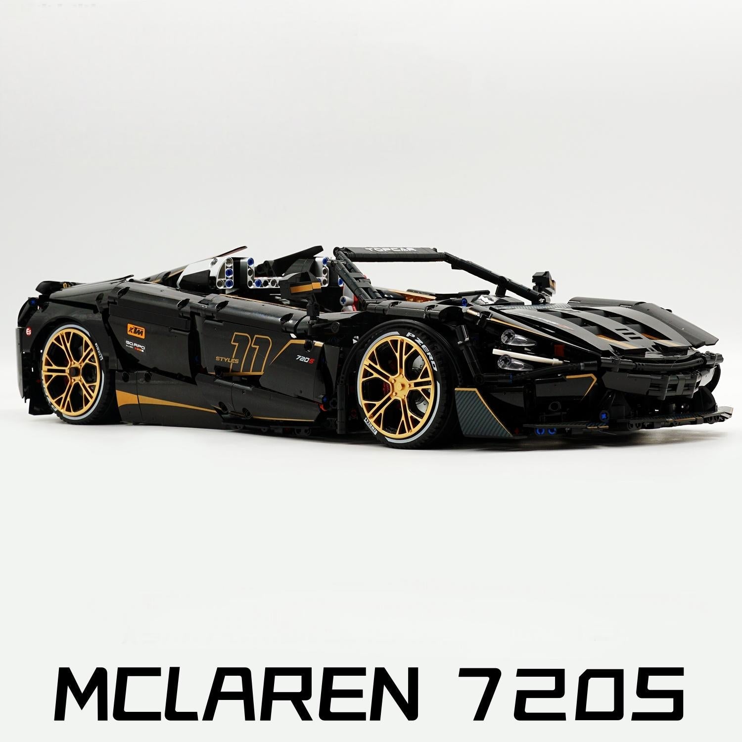 Uzaktan Kumandalı Elektrikli 1:8 McLaren 720S Süper Araba, Açılır Tavanlı, Süspansiyonlu Yapım Seti