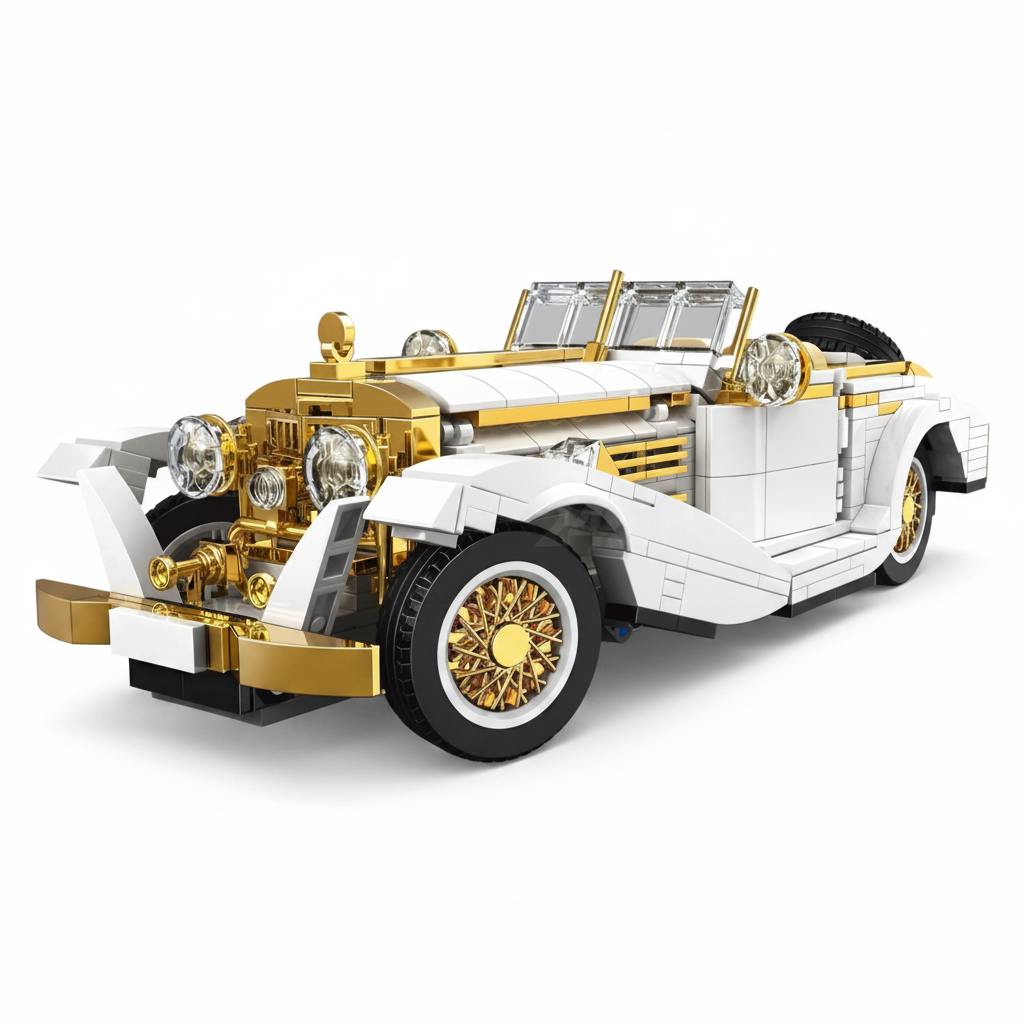 1920s British Luxury Coupe brick set, hero front three-quarter view