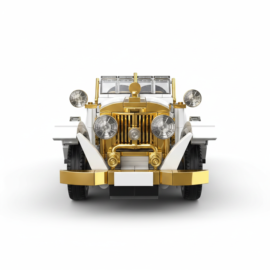 1920s British Luxury Coupe brick set, dead-on front view