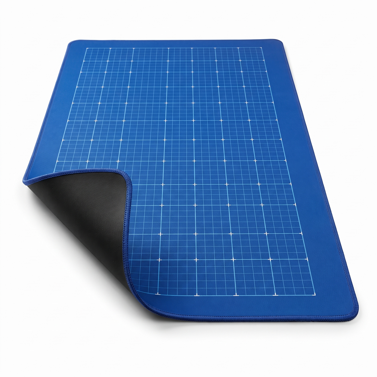 Blueprint Build Mat, blue grid desk mat for brick building