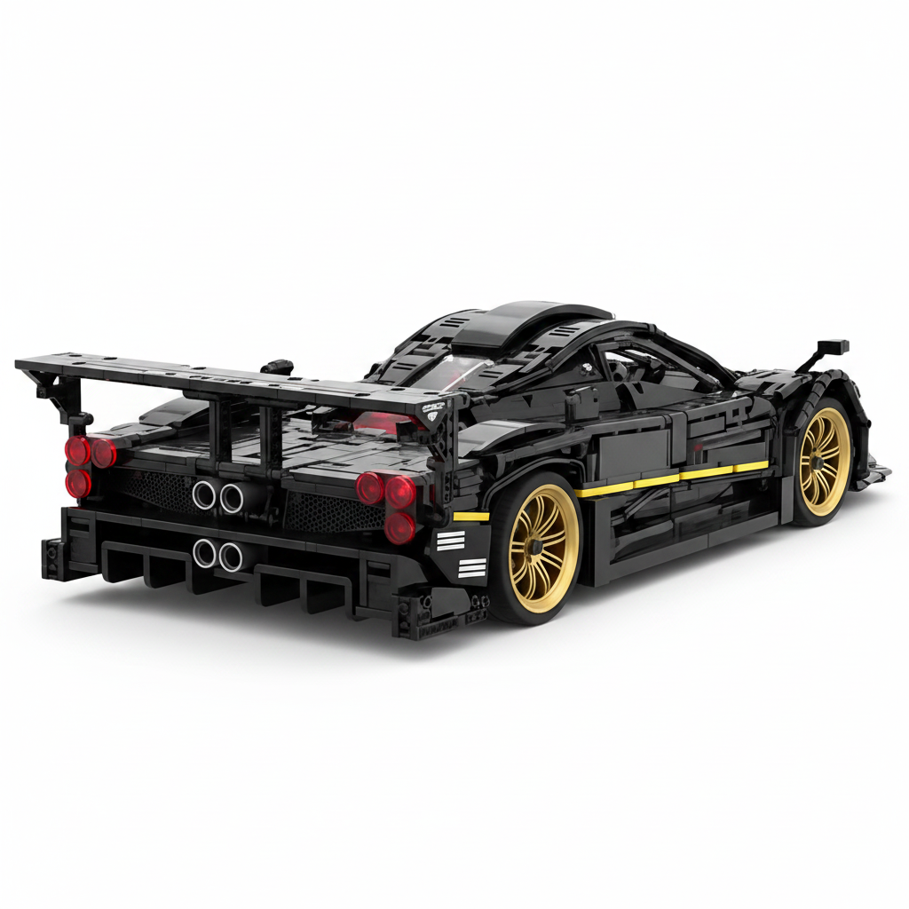 Pagani Zonda R 1:8 scale brick set, rear three-quarter view