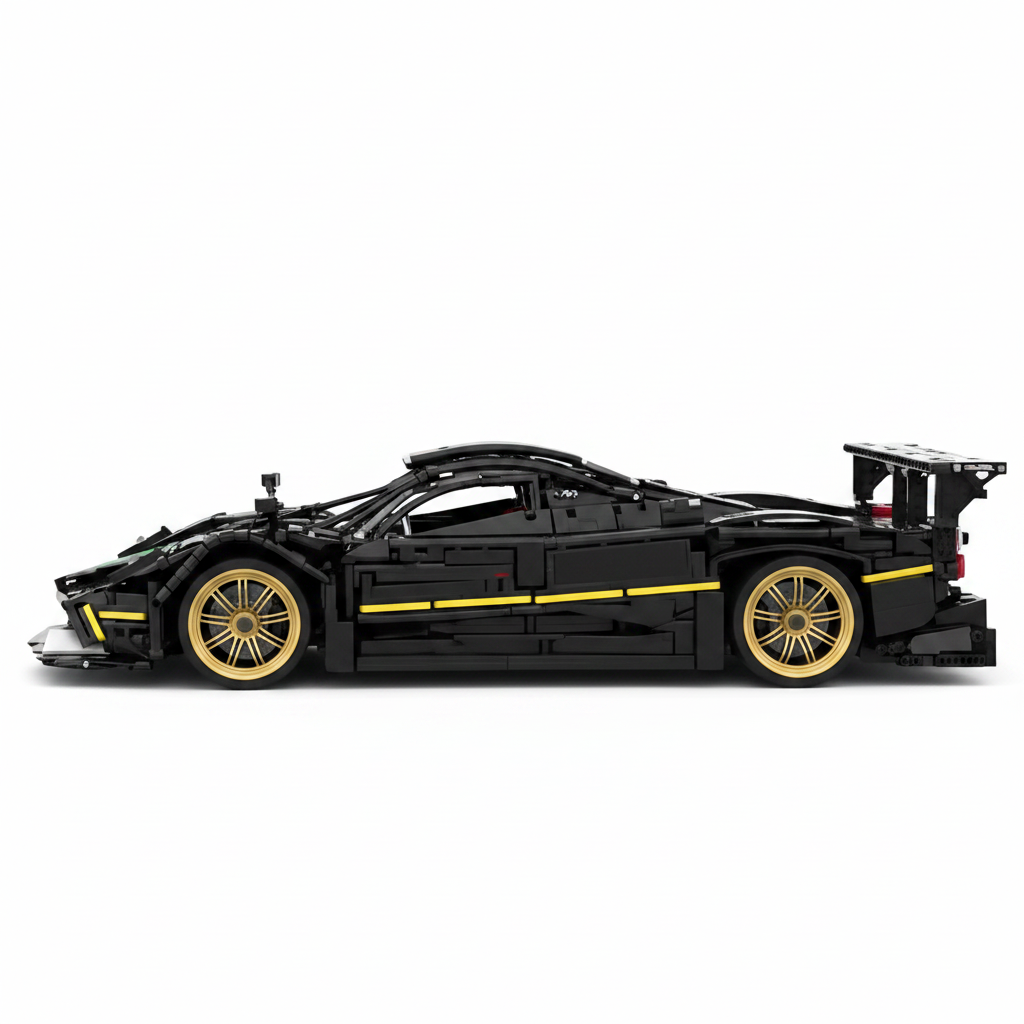 Pagani Zonda R 1:8 scale brick set, side profile view