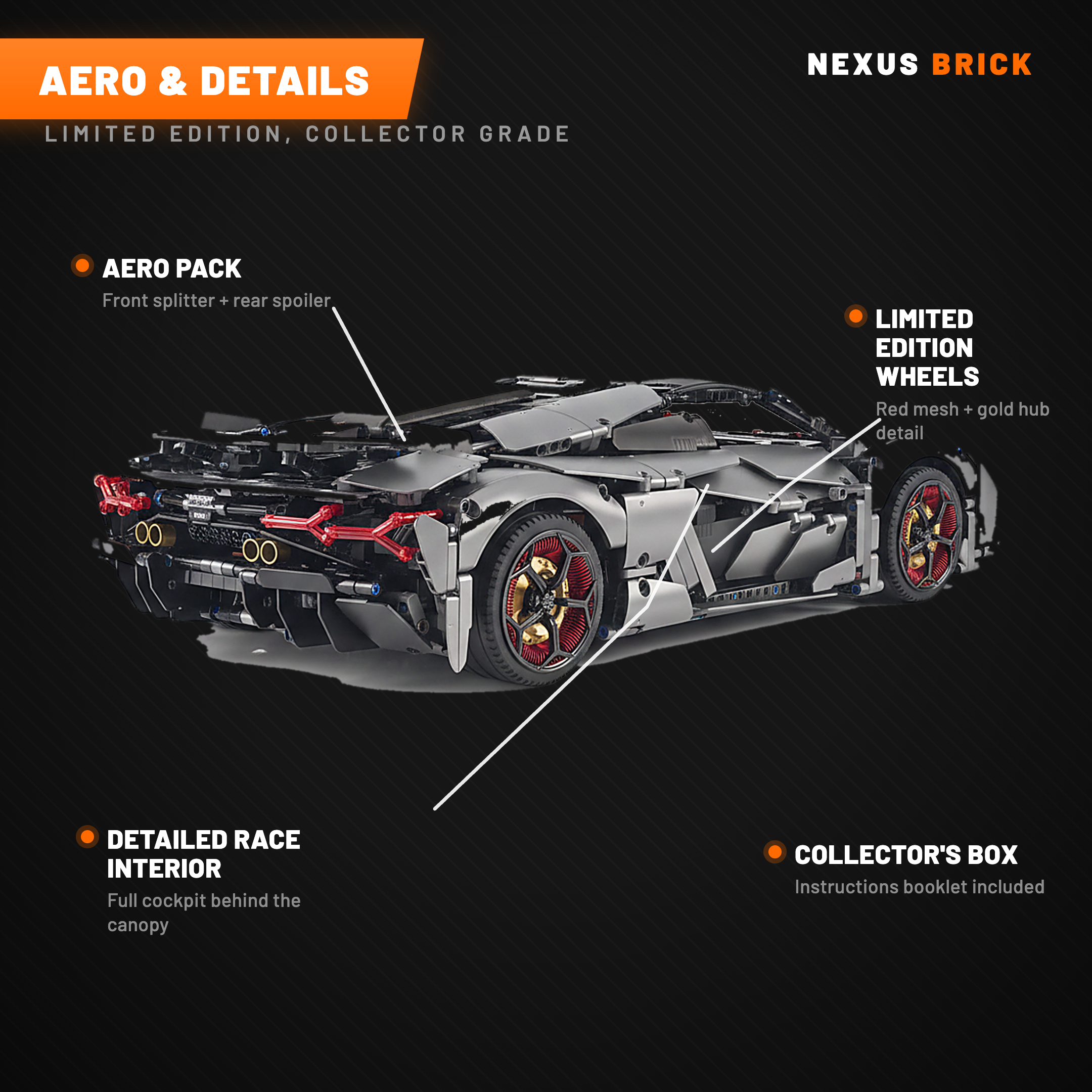 Remote Controlled 2077 Rambo 1:8 brick hypercar - aero