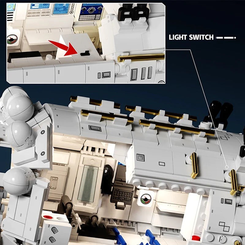 Light switch on the hull and the lit cabin inside