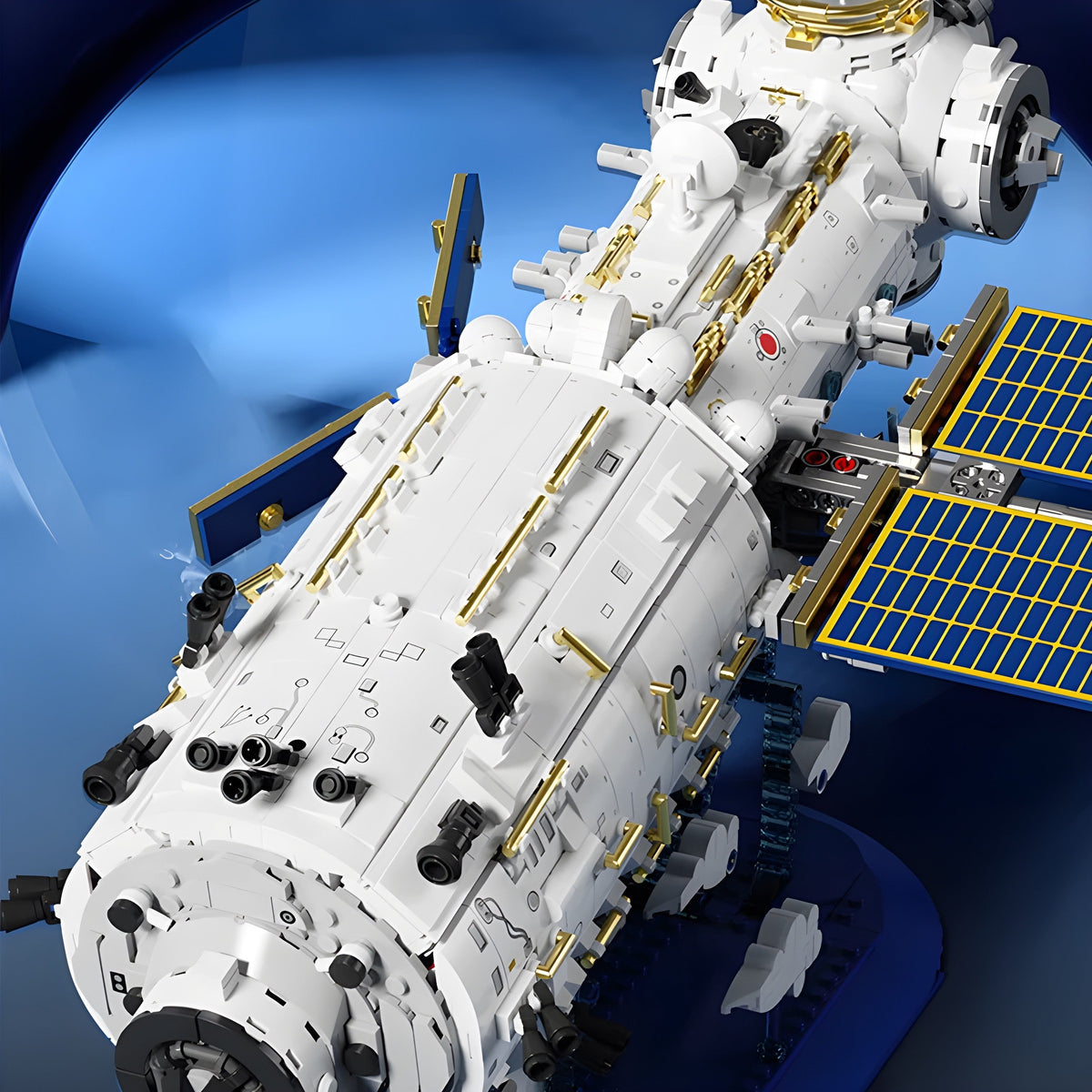 Space station core module build set seen from above