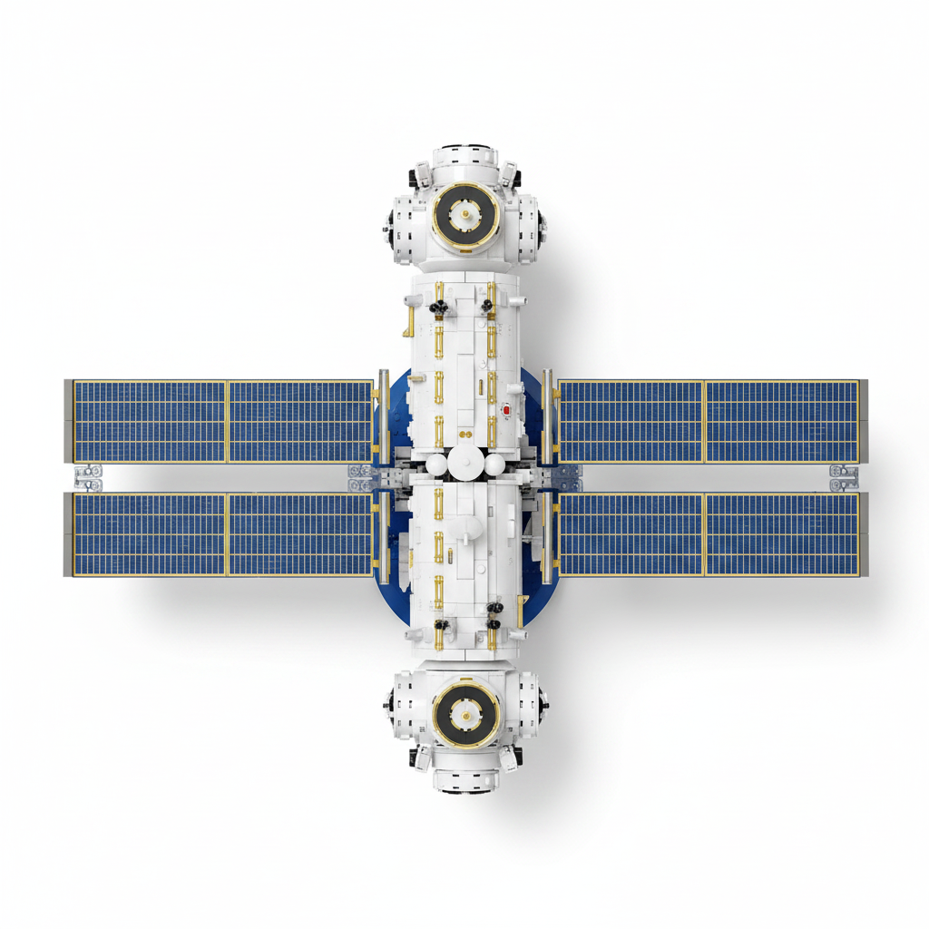 Space Station Core Module brick set, top-down plan view