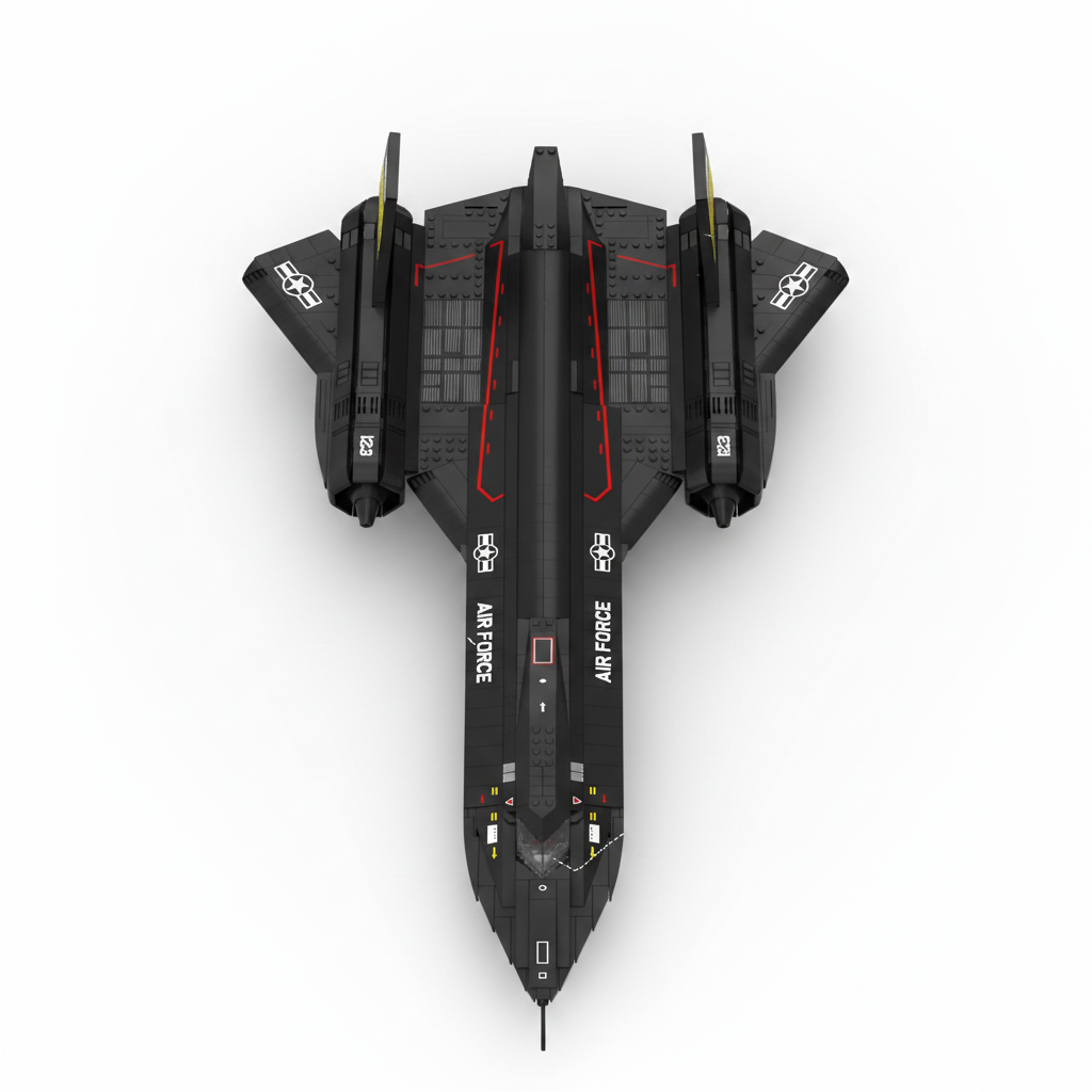 SR-71 Blackbird brick set, top-down plan view