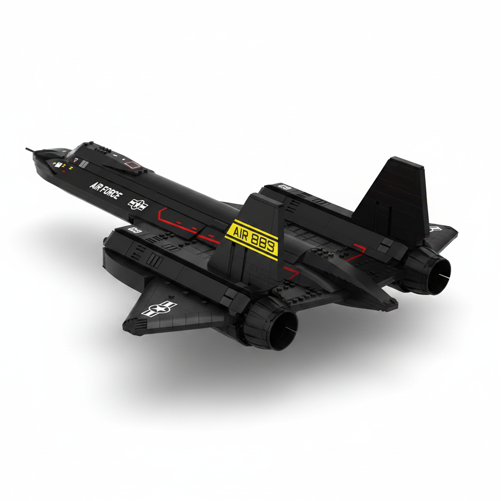 SR-71 Blackbird brick set, rear three-quarter view
