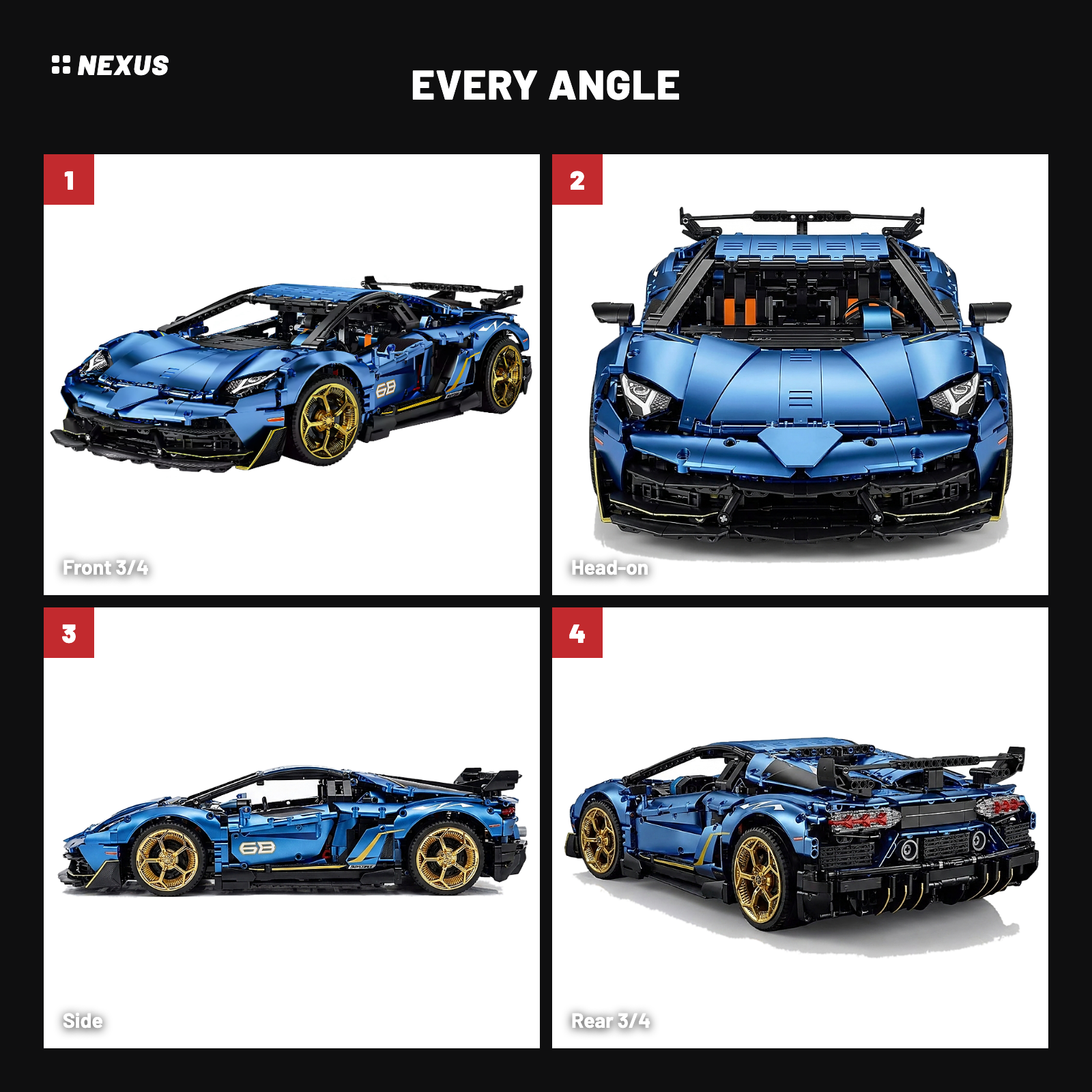 Every angle: front, head-on, side, rear